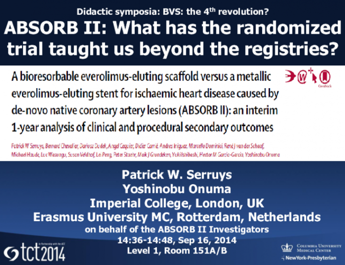 Featured Lecture: ABSORB II: What Has the Randomized Trial Taught us Beyond the Registries?