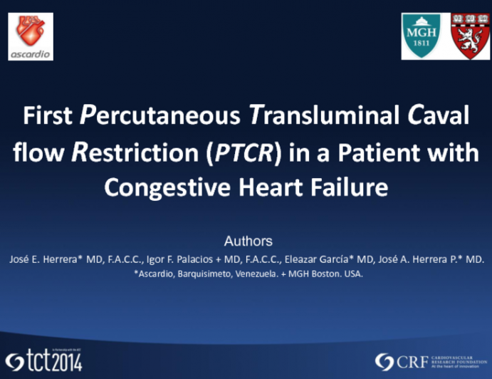 TCT 428: First Percutaneous Transluminal Caval Flow Restriction in a Patient with Congestive Heart Failure