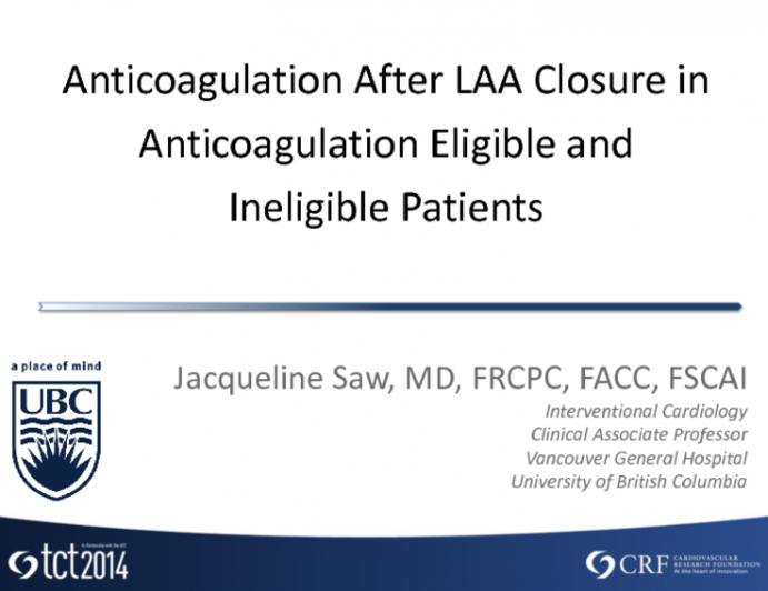Anticoagulation After LAA Closure in Anticoagulation Eligible and Ineligible Patients