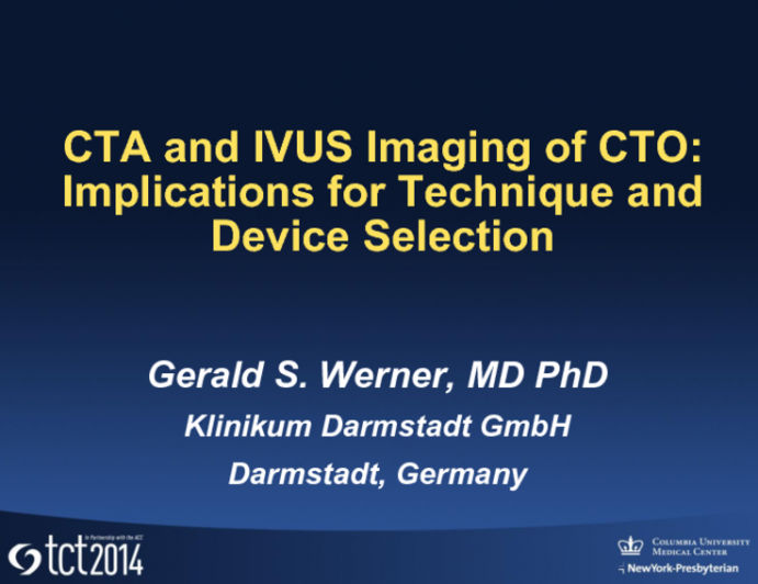 CTA and IVUS Imaging of CTO: Implications for Technique and Device Selection