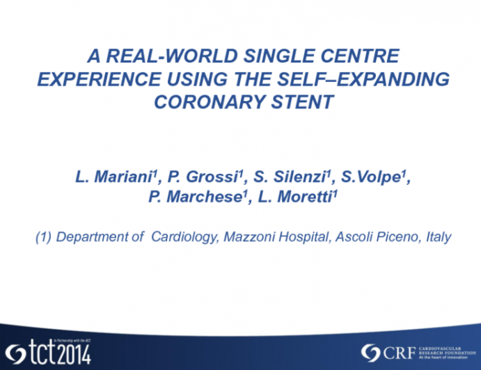 A Real-World Single Centre Experience Using The Self?Expanding Coronary Stent