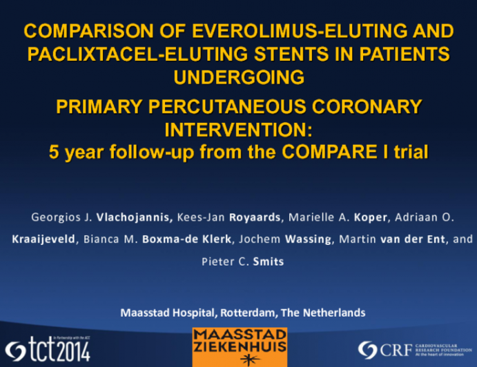 Comparison of everolimus-eluting and paclitaxel-eluting coronary stents in patients undergoing primary percutaneous coronary intervention: 5 year follow-up from the COMPARE I___