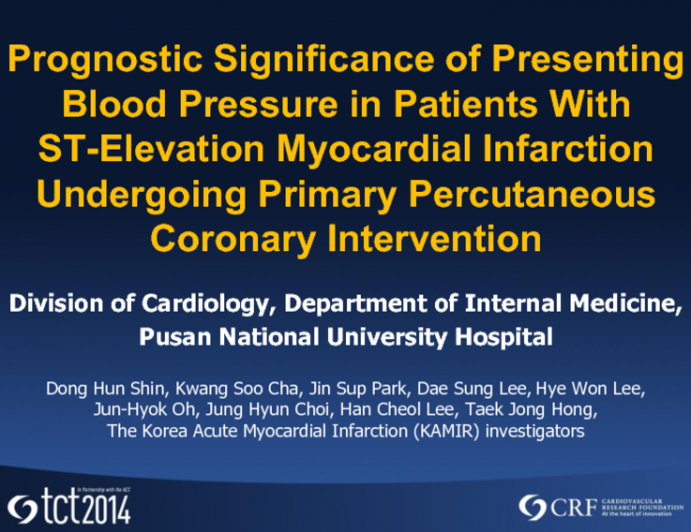 Prognostic Difference of Normal Versus High Presenting Blood Pressure in Patients With Acute ST-Elevation Myocardial Infarction Undergoing Primary Percutaneous Coronary___