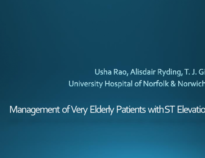 Management of very elderly patients with ST elevation myocardial infarction
