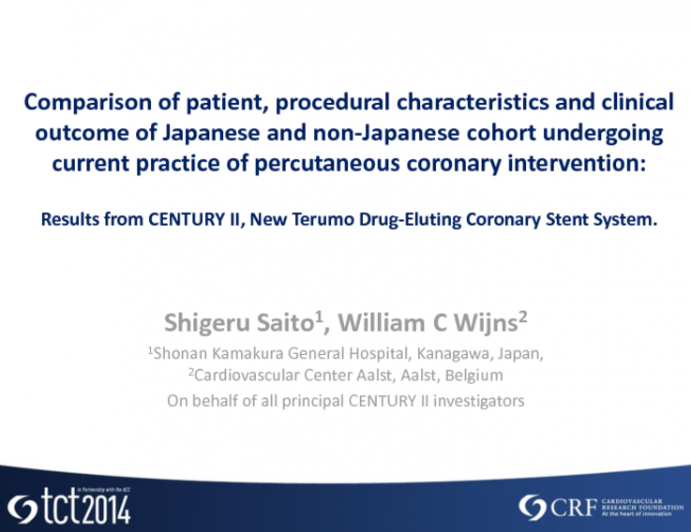 Comparison of patient, procedural characteristics and clinical outcome of Japanese and non-Japanese cohort undergoing current practice of percutaneous coronary intervention:___