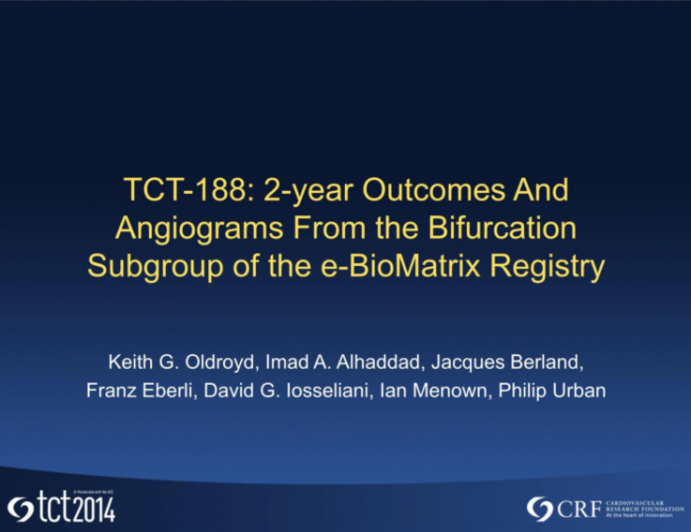 2-year outcomes and angiograms from the bifurcation subgroup of the e-BioMatrix registry