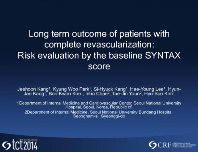 All set after complete revascularization? Long term outcome of patients with complete revascularization