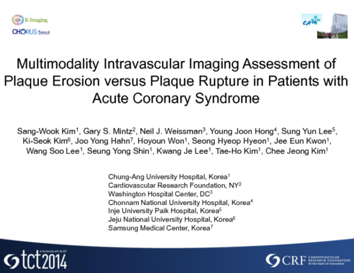 Multimodality intravascular imaging assessment of plaque erosion vs plaque rupture in patients with acute coronary syndrome