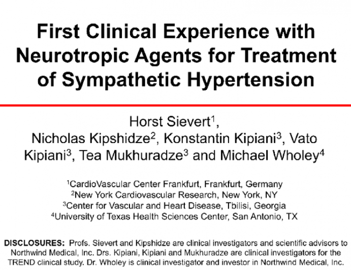 First Clinical Experience with Neurotropic Agents for Treatment of Sympathetic  Hypertension