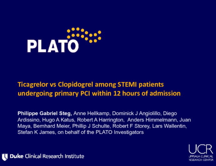 Featured Lecture: First Presentation of the PLATO Primary PCI Subgroup