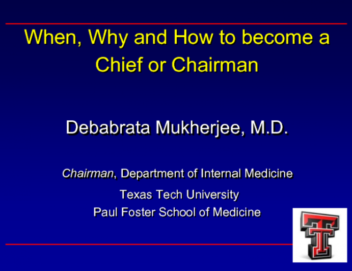 When, Why, and How to Become a Chief or Chairman