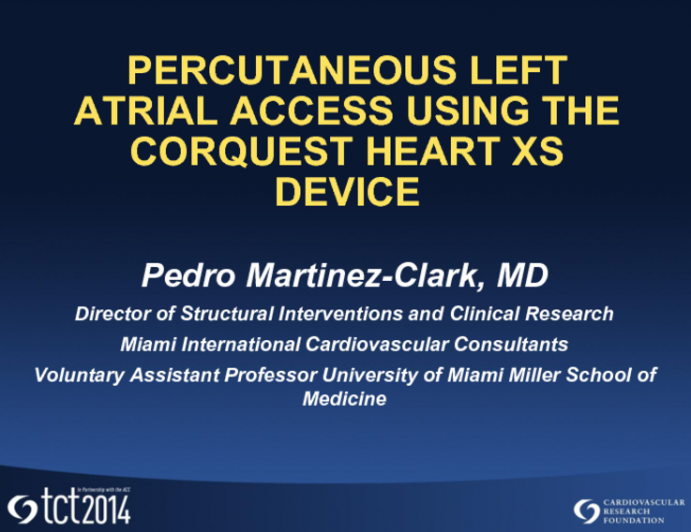 Percutaneous Left Atrial Access Using the Novel CorQuest HeartXs Device