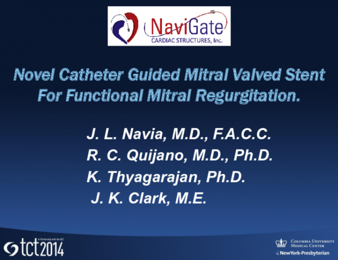 Novel Catheter Guided Mitral Valved Stent for Functional Mitral Regurgitation