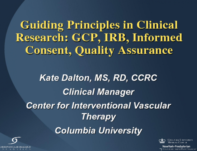 Guiding Principles in Clinical Research: The Essentials (GCP, IRB, Informed Consent, and Quality Assurance)