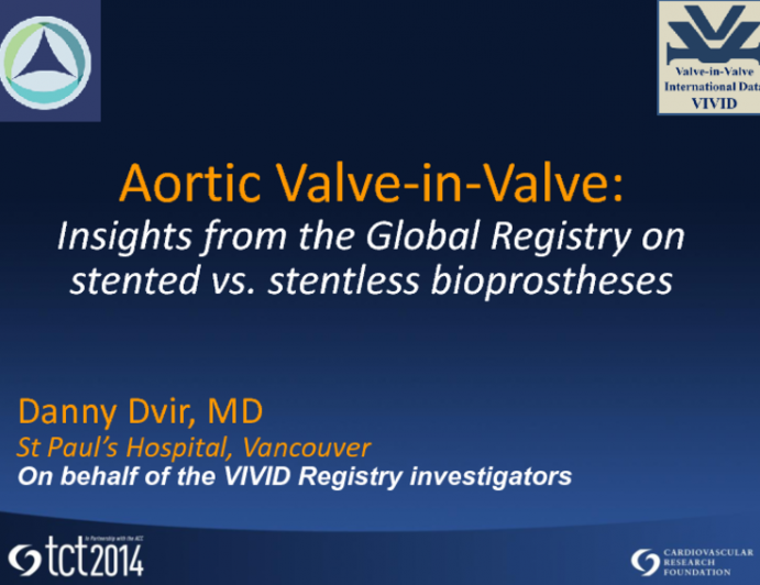 TCT 698: Aortic Valve-in-Valve Implantation Inside Stented vs Stentless Bioprostheses: Insights from the Global Valve-in-Valve Registry