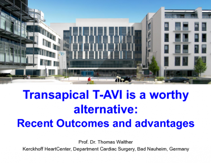 Transapical TAVR Is a Worthy Alternative  Recent Outcomes, Advantages, and Optimal Patient Profile!