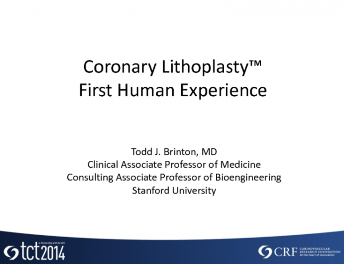 Coronary Lithoplasty: First Clinical Experience