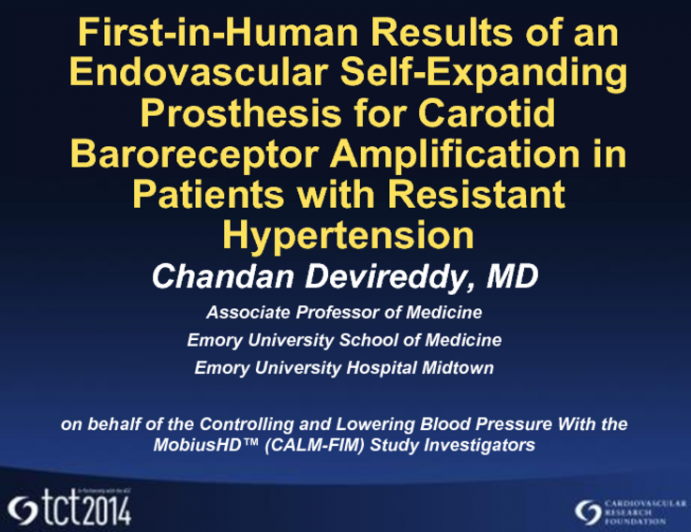 First-in-Human Results of an Endovascular Self-Expanding Prosthesis for Carotid Baroreceptor Amplification in Patients with Resistant Hypertension