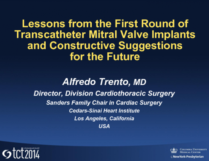 Lessons from the First Round of Transcatheter Mitral Valve Implants and Constructive Suggestions for the Future