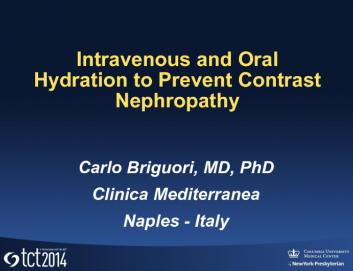 Intravenous and Oral Hydration to Prevent Contrast Nephropathy