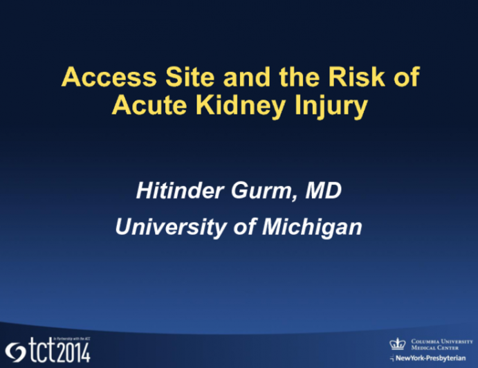 Access Site and the Risk of Acute Kidney Injury