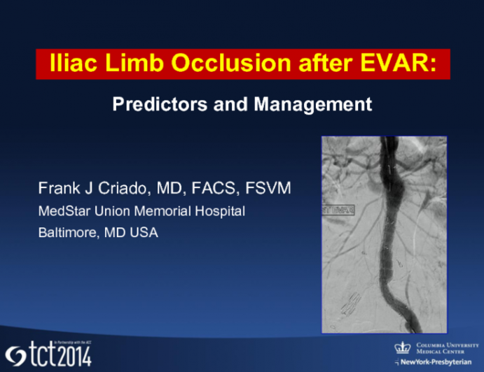 Iliac Limb Occlusion: Predictors and Management