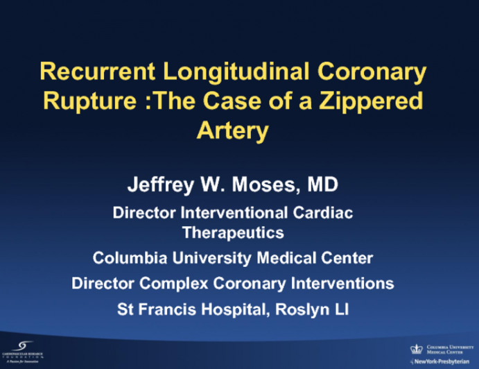 Case #3: Recurrent Longitudinal Coronary Rupture: A Zippered Artery