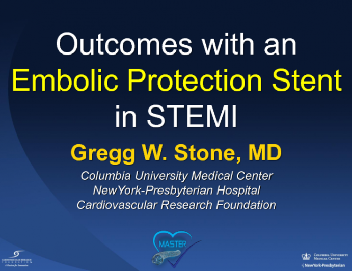 Outcomes with an Embolic Protection Stent in STEMI