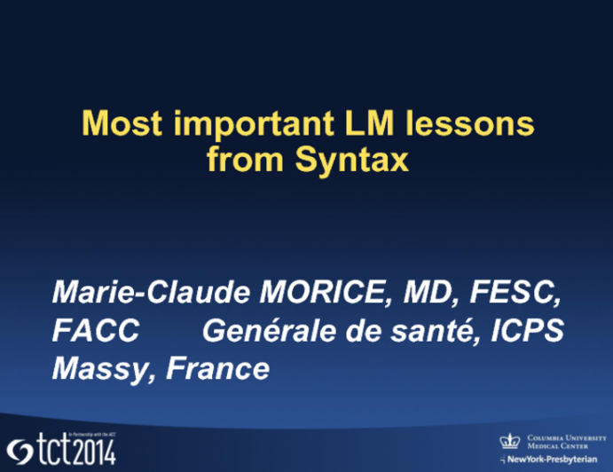 Most Important Left Main Lessons from Syntax
