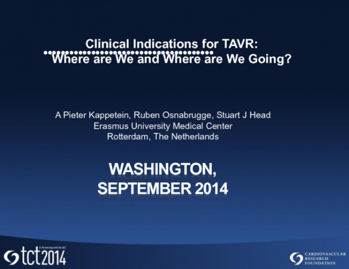 Clinical Indications for TAVR: Where are We and Where are We Going?