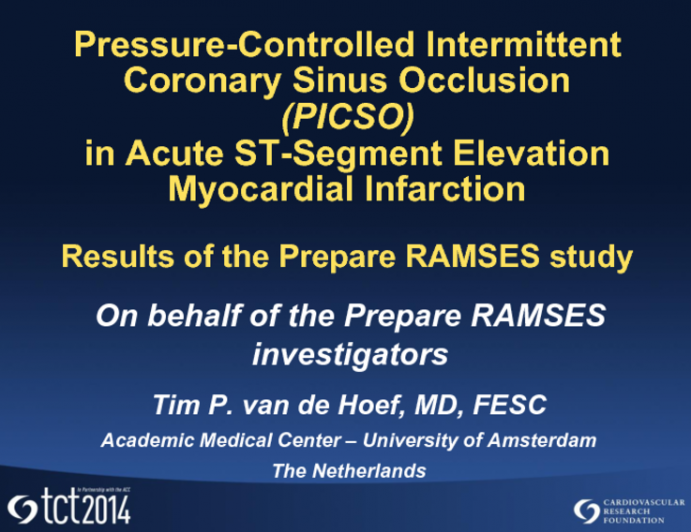 Pressure-Controlled Intermittent Coronary Sinus Occlusion (PICSO) in Acute ST-Segment Elevation Myocardial Infarction: Results of the Prepare RAMSES Study