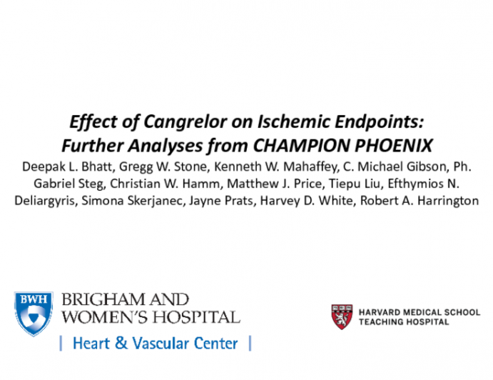Effect of Cangrelor on Ischemic Endpoints: Further Analyses from CHAMPION PHOENIX