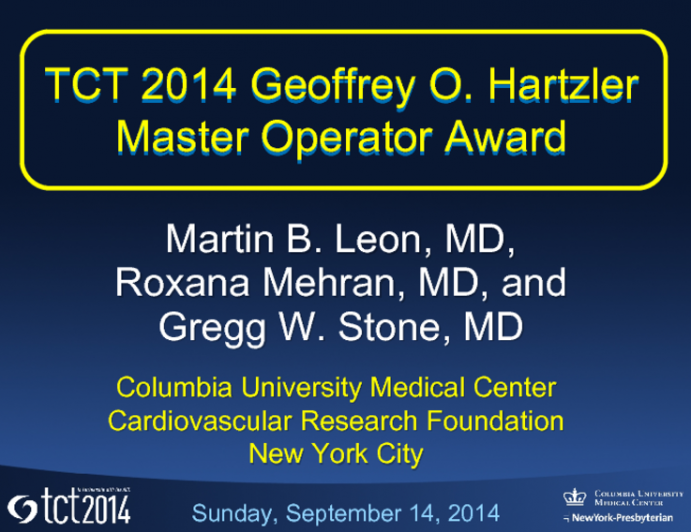 TCT 2014 Geoffrey O_ Hartzler  Master Operator Award: Marie-Claude Morice