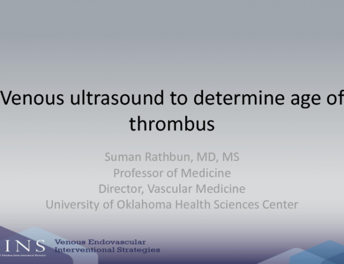 Venous Ultrasound to Determine Age of Thrombus