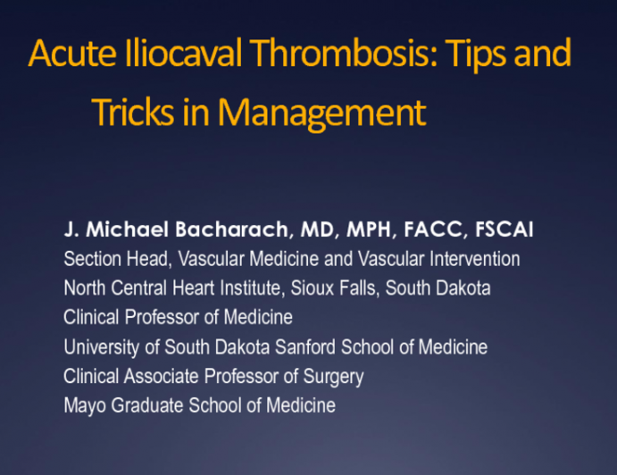Acute Iliocaval Thrombosis – Tips and Tricks in Management