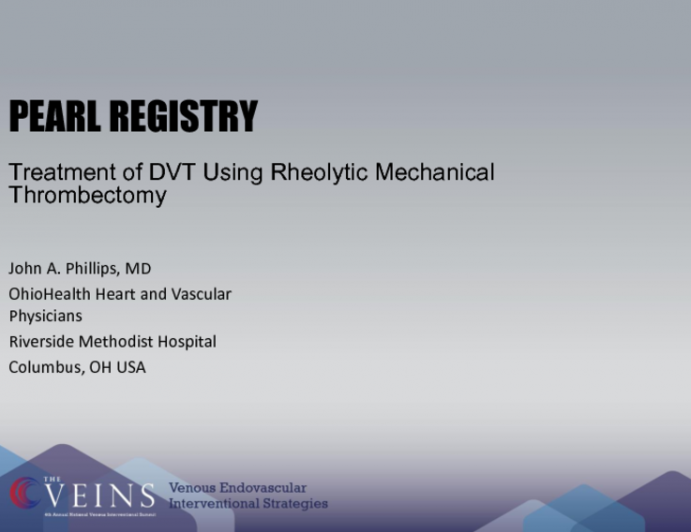 PEARL Registry on Endovascular Therapy of Acute DVT
