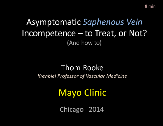 Asymptomatic Saphenous Vein Incompetence – To Treat or Not, and How to?