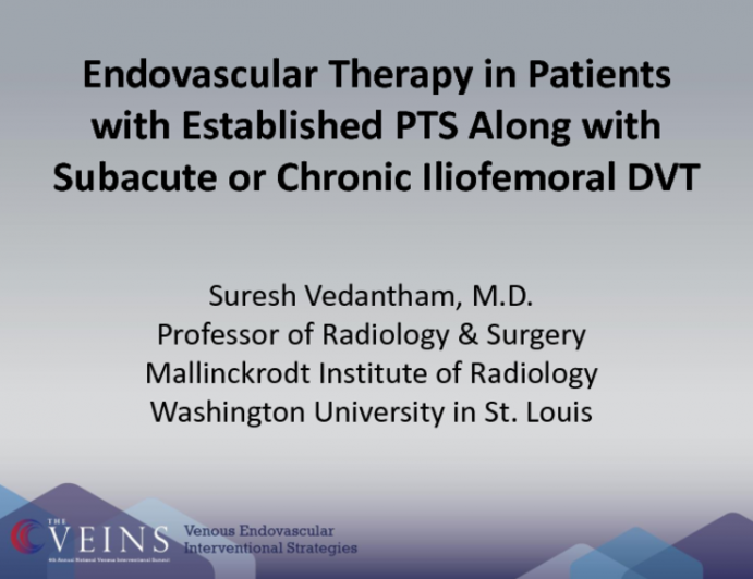 Endovascular Therapy in Patients with Established PTS Along with Subacute or Chronic Iliofemoral DVT