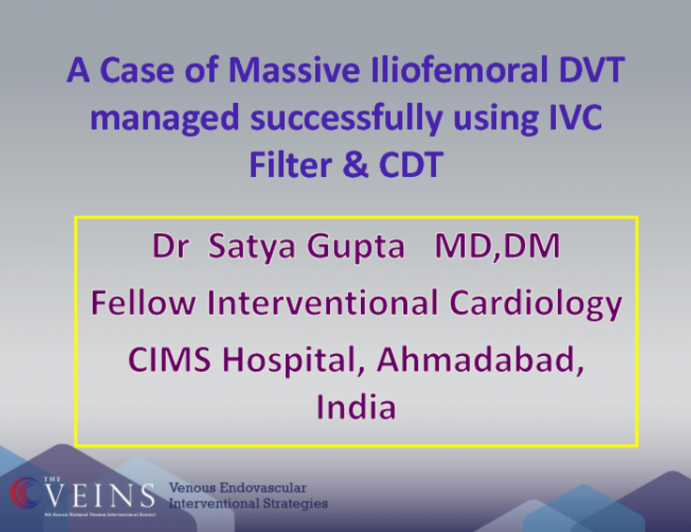 A Case of Massive Iliofemoral DVT managed successfully using IVC Filter and CDT