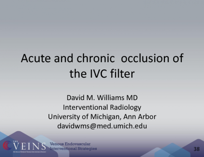 Acute and chronic occlusion of the IVC filter