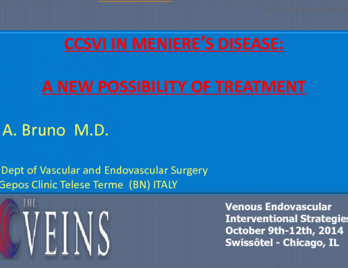 CCSVI in Meniere's Disease