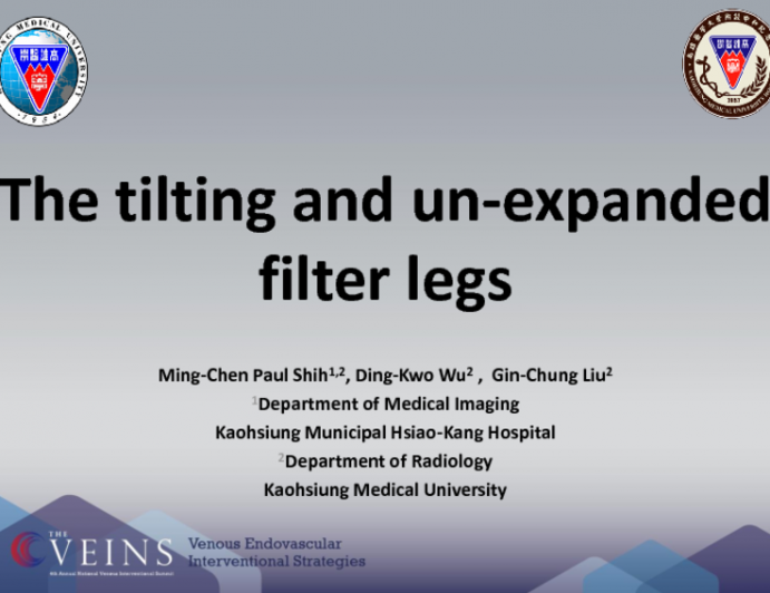 The tilting and un-expanded filter legs