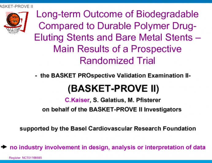 Long-term Outcome of Biodegradable Compared to Durable Polymer Drug-Eluting Stents and Bare Metal Stents – Main Results of a Prospective Randomized Trial