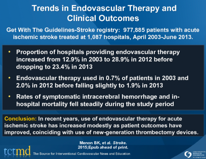 Trends in Endovascular Therapy and Clinical Outcomes