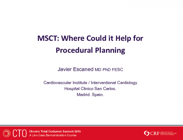MSCT: Where Could it Help for Procedural Planning