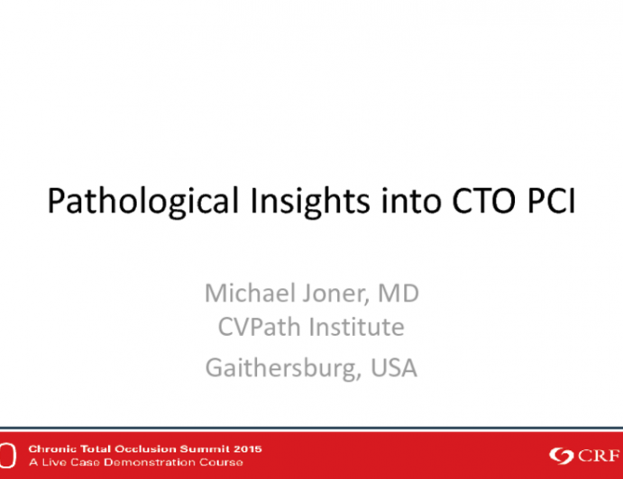 Pathological Insights into CTO-PCI