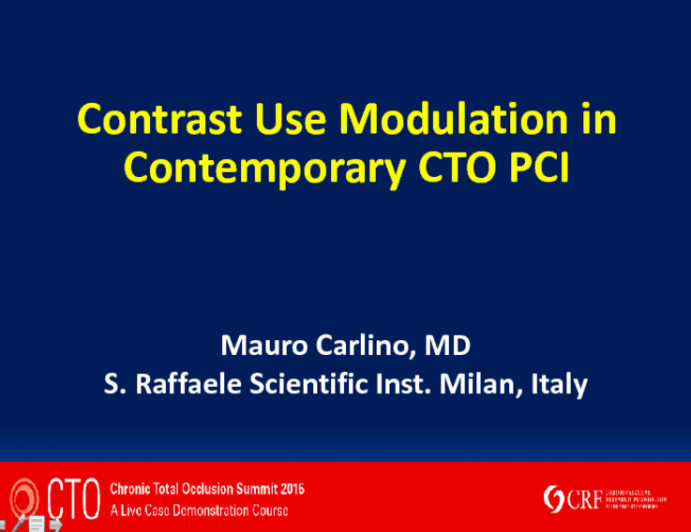 Contrast Use Modulation in Contemporary CTO PCI