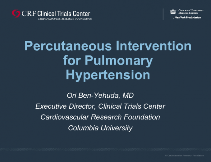 Percutaneous Intervention for Pulmonary Hypertension