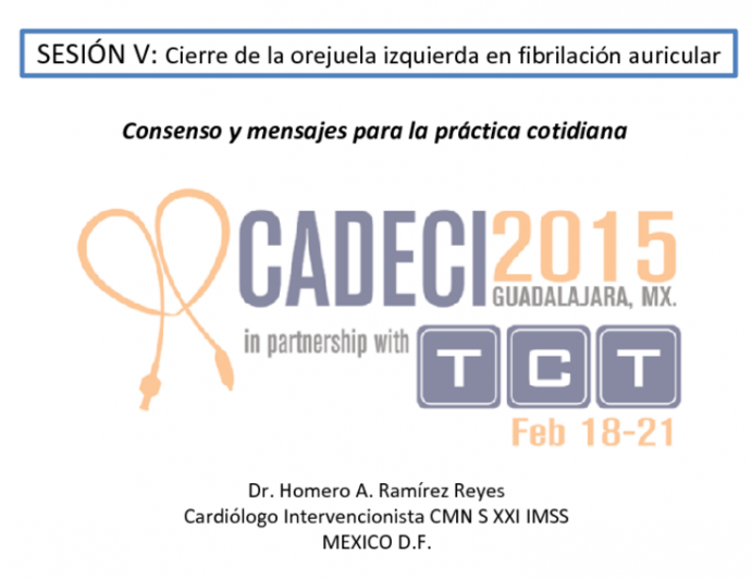 SESIÓN V: Cierre de la orejuela izquierda en fibrilación auricular
