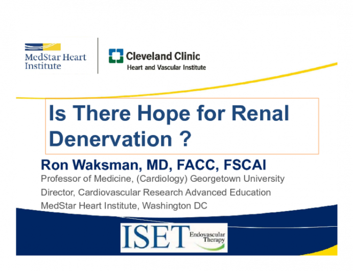 Is There Hope for Renal Denervation?